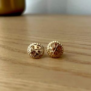 Tory Burch Gold Logo Earrings